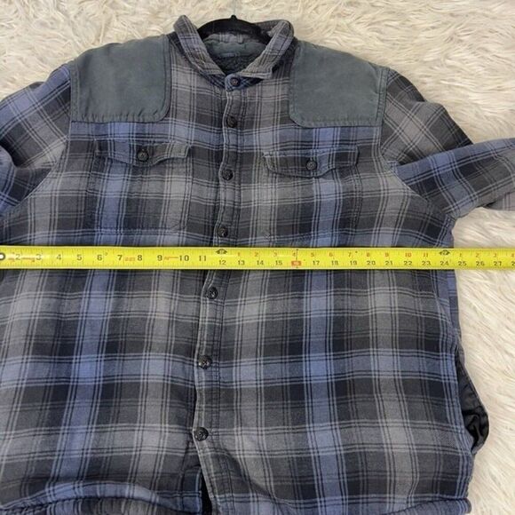 Rustic Ridge Men's Size XL Black Blue Flannel Plaid Sherpa Lined Shacket Jacket - Picture 4 of 11